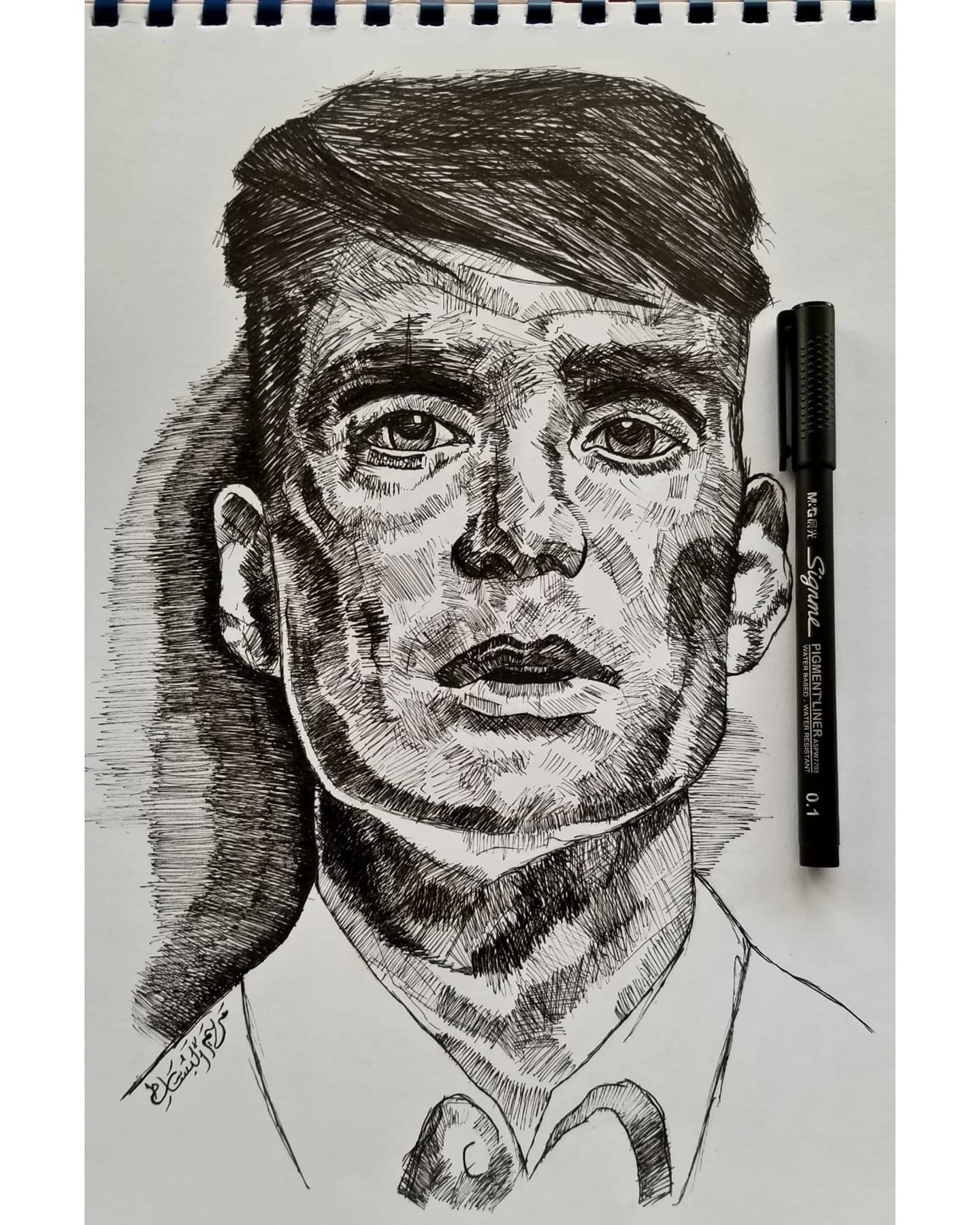 Portrait study referencing Peaky Blinders, September 2021